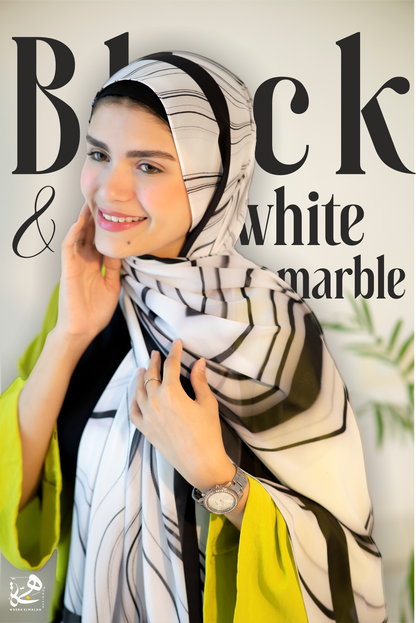 Black & White Marble Scarf