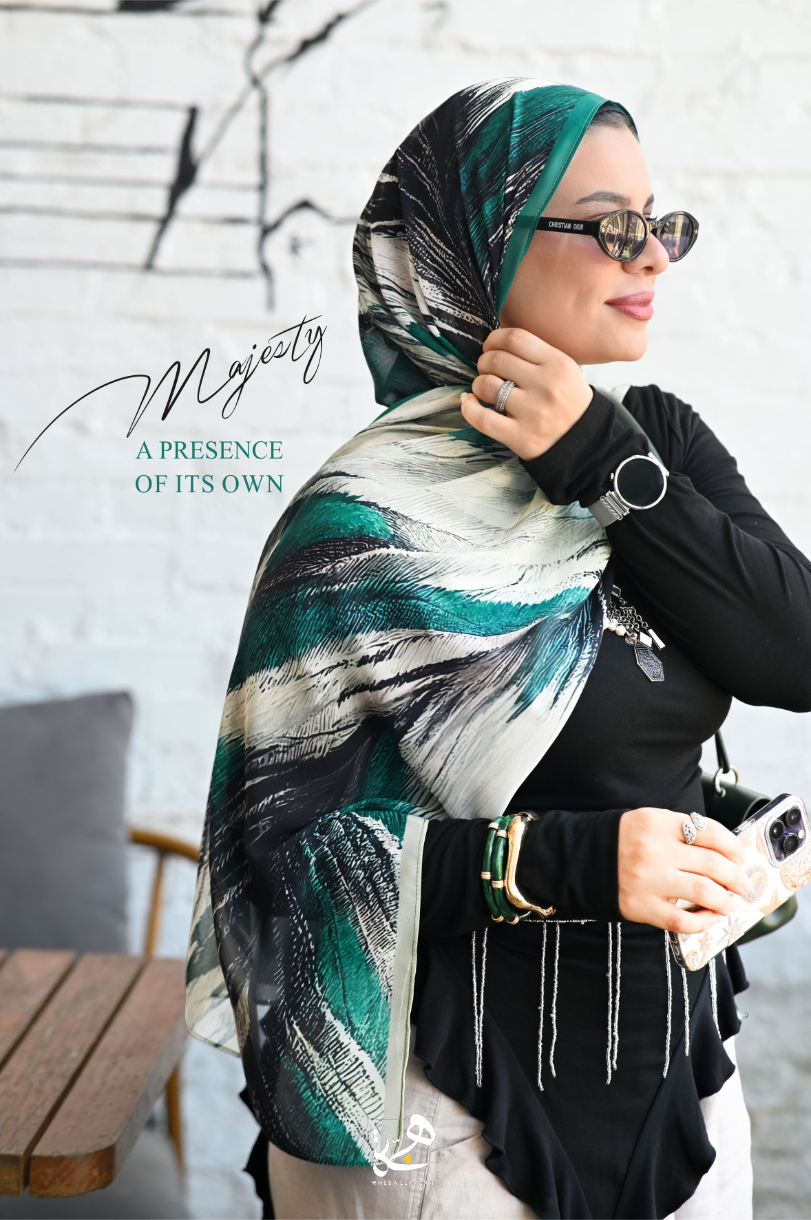 Majesty premium chiffon hijab by Heba Elmalah Designs